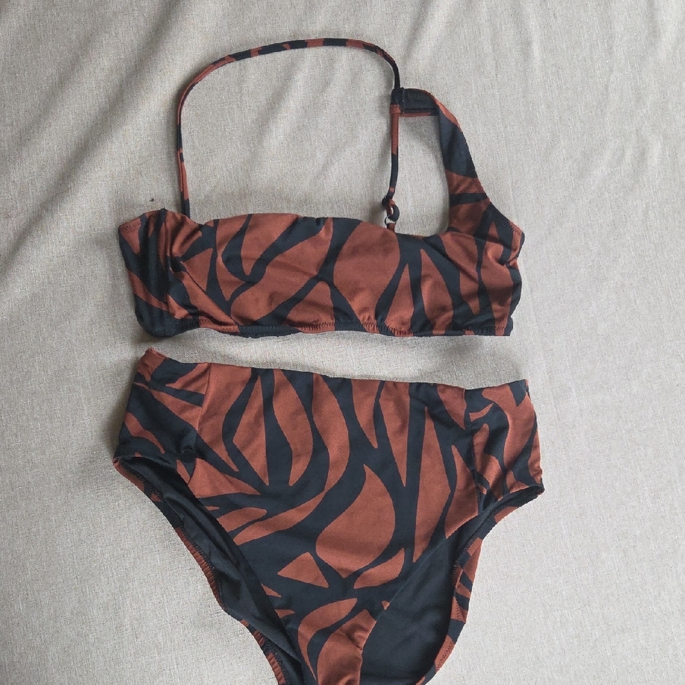 Sanctuary Black and Brown Bikini Set